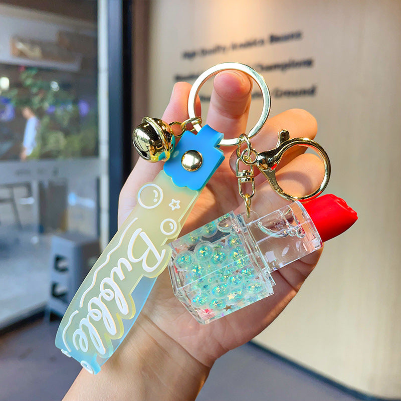 Wholesale Acrylic Oil Bubble Beads Lipstick Keychain